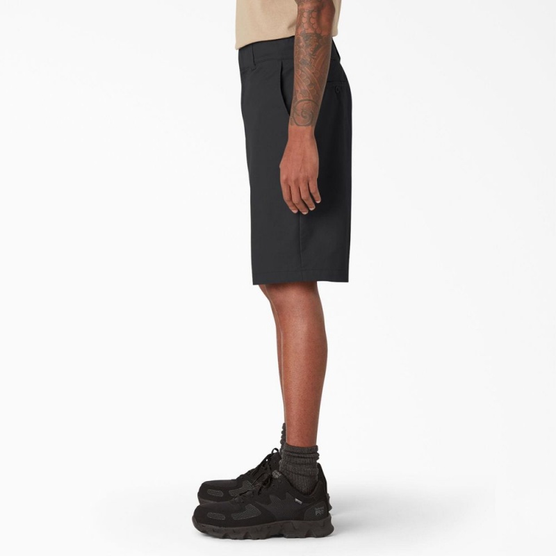 Black Dickies Cooling Active Waist Men's Shorts | 793-ASIEOH