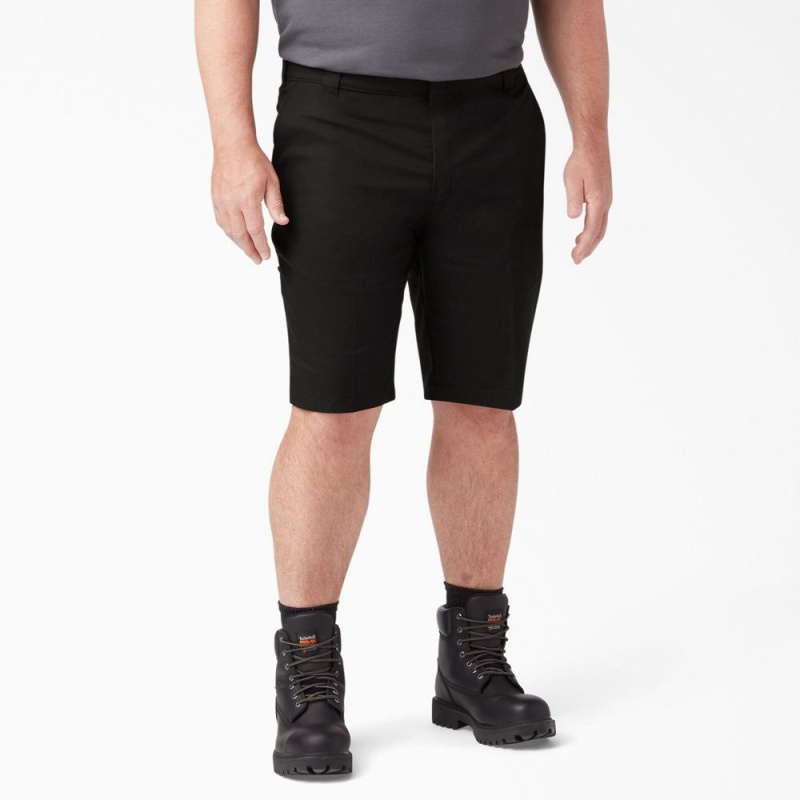 Black Dickies Cooling Active Waist Men's Shorts | 793-ASIEOH