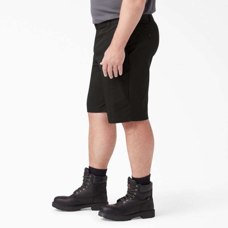 Black Dickies Cooling Active Waist Men's Shorts | 793-ASIEOH