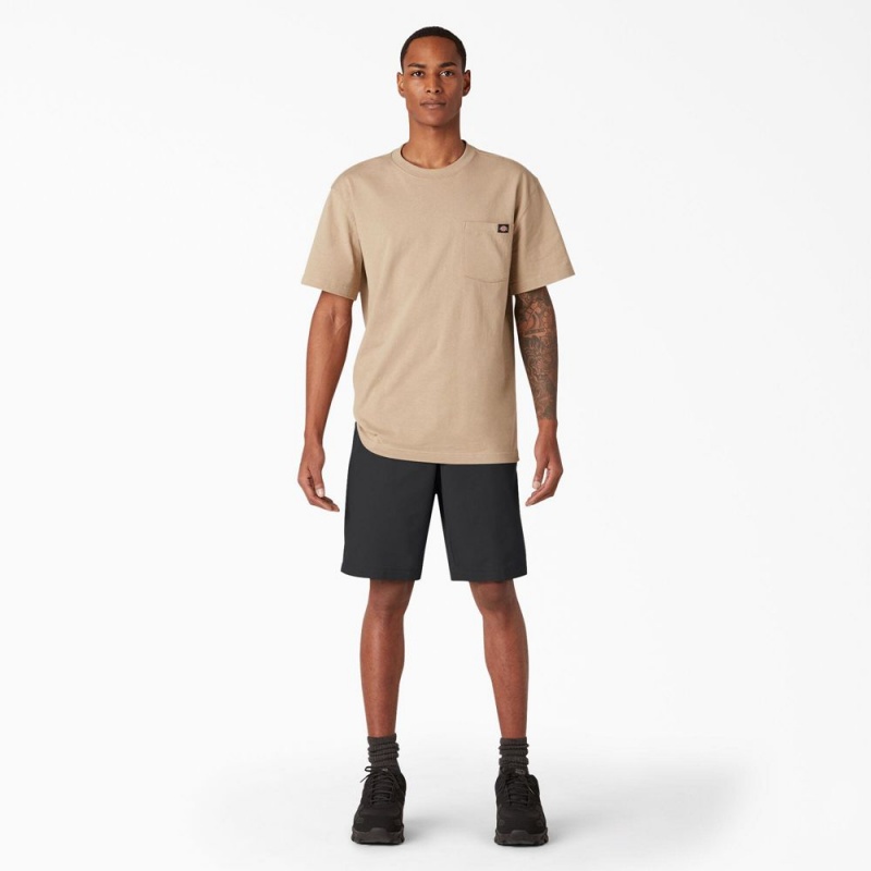 Black Dickies Cooling Active Waist Men's Shorts | 793-ASIEOH