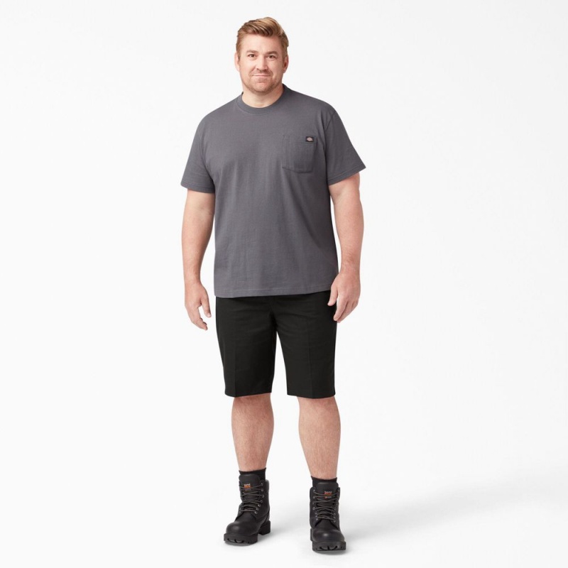 Black Dickies Cooling Active Waist Men's Shorts | 793-ASIEOH