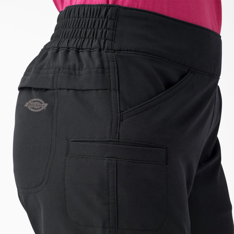 Black Dickies Cooling Relaxed Fit Pull-On Women's Shorts | 172-XFAWSY