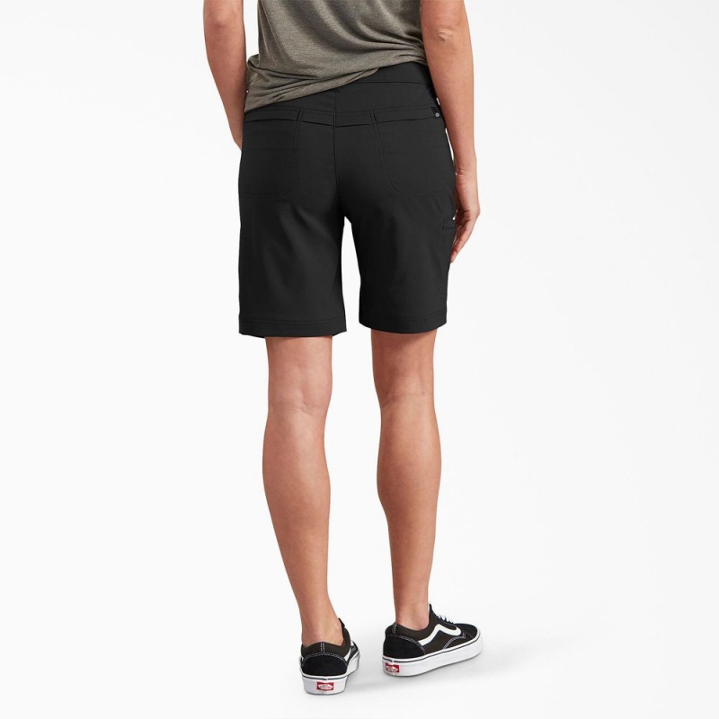 Black Dickies Cooling Relaxed Fit Women's Shorts | 143-CBAZTS