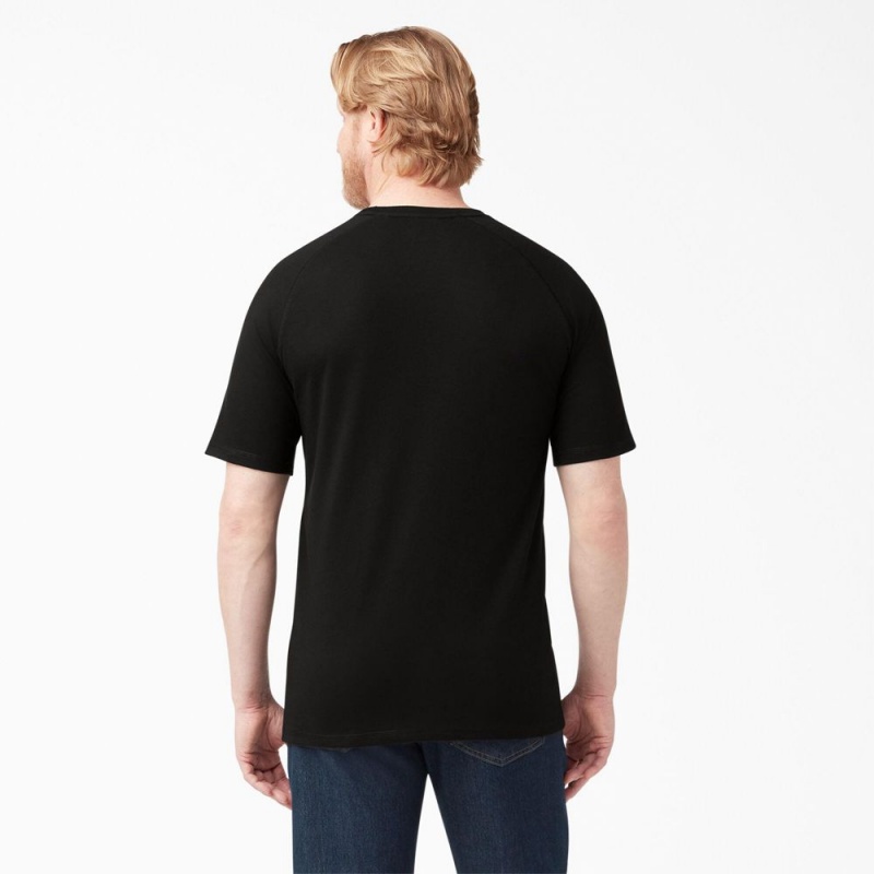 Black Dickies Cooling Short Sleeve Pocket Men's T-Shirt | 178-OMAGRW