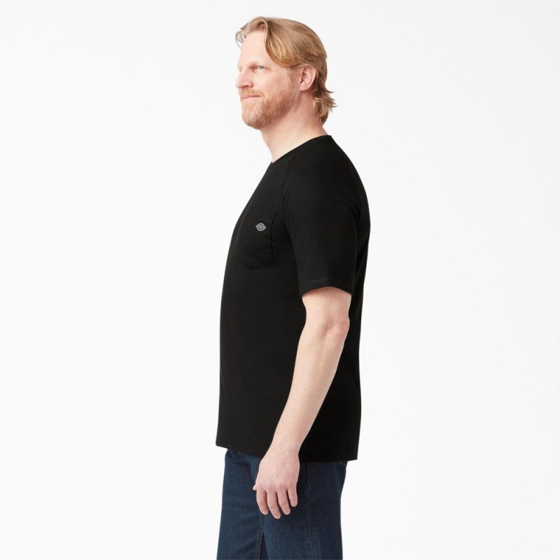 Black Dickies Cooling Short Sleeve Pocket Men's T-Shirt | 178-OMAGRW