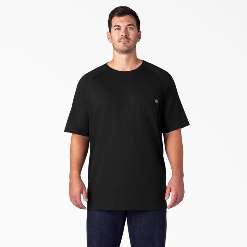 Black Dickies Cooling Short Sleeve Pocket Men's T-Shirt | 178-OMAGRW