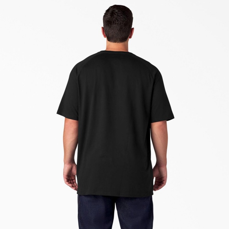 Black Dickies Cooling Short Sleeve Pocket Men's T-Shirt | 178-OMAGRW