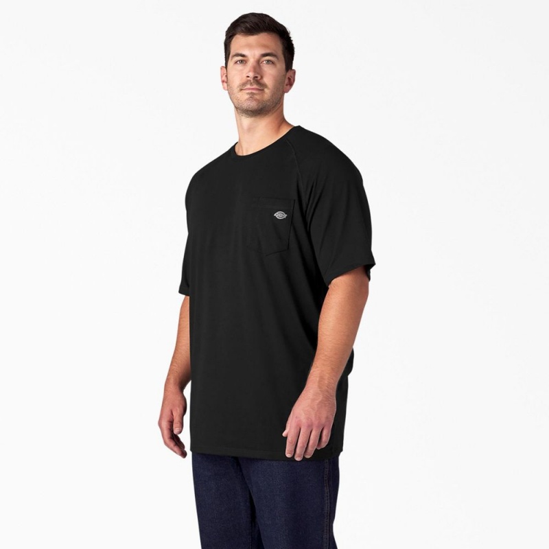 Black Dickies Cooling Short Sleeve Pocket Men's T-Shirt | 178-OMAGRW