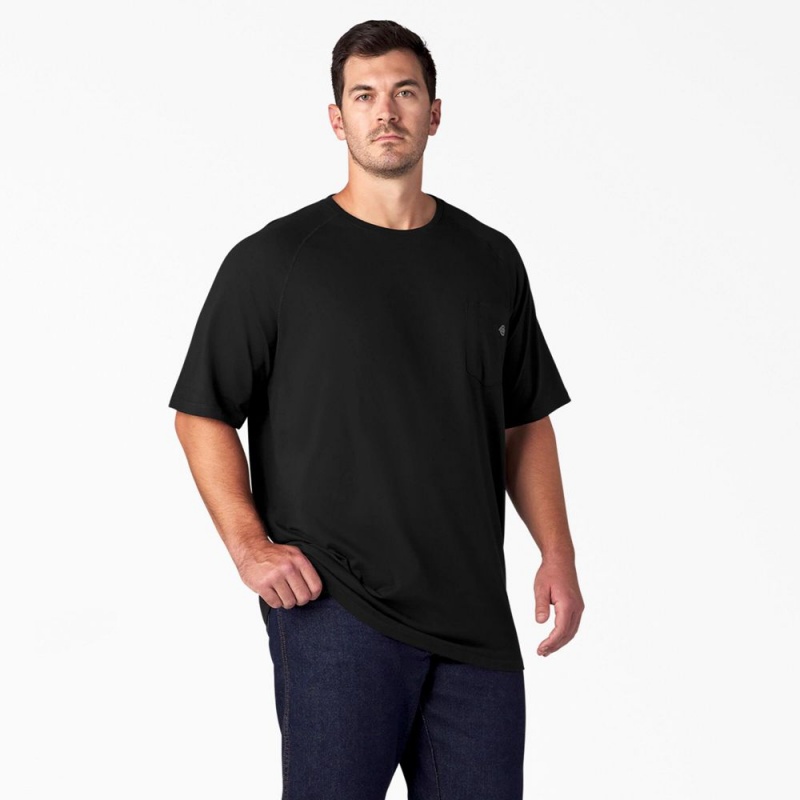 Black Dickies Cooling Short Sleeve Pocket Men's T-Shirt | 178-OMAGRW