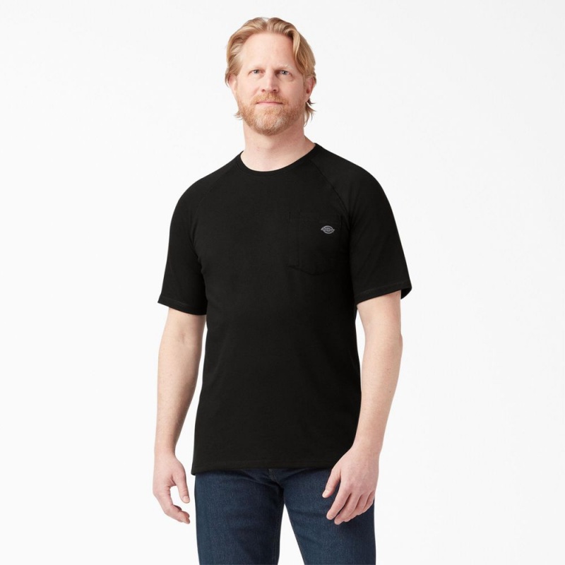 Black Dickies Cooling Short Sleeve Pocket Men\'s T-Shirt | 178-OMAGRW