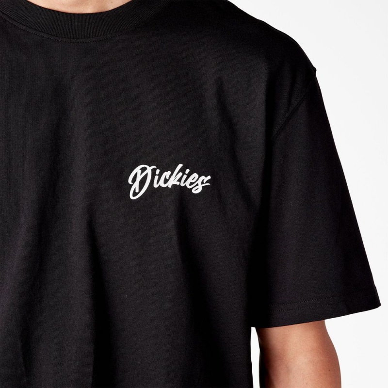 Black Dickies Dighton Graphic Men's T-Shirt | 753-QGMZKN