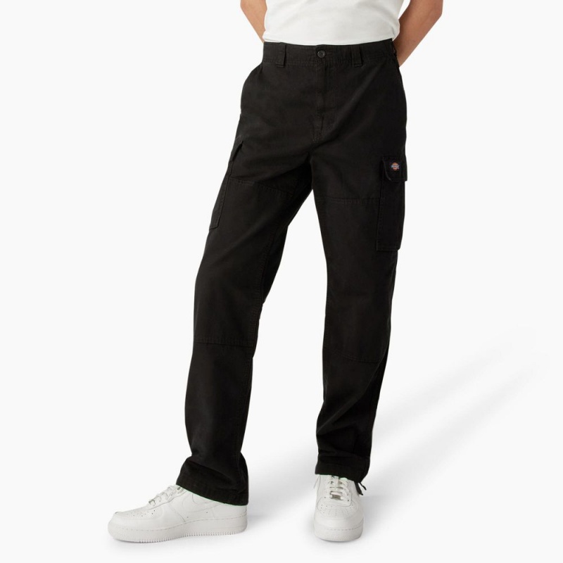 Black Dickies Double Knee Canvas Men's Cargo Pants | 269-NAEYUC