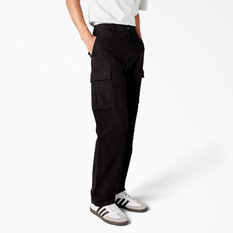 Black Dickies Double Knee Canvas Men's Cargo Pants | 269-NAEYUC