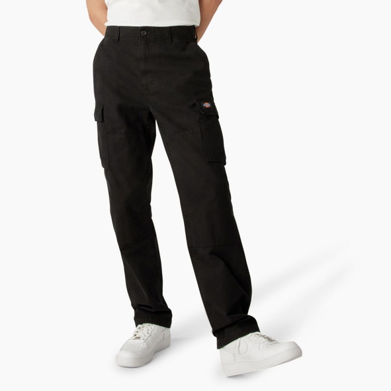 Black Dickies Double Knee Canvas Men\'s Cargo Pants | 269-NAEYUC