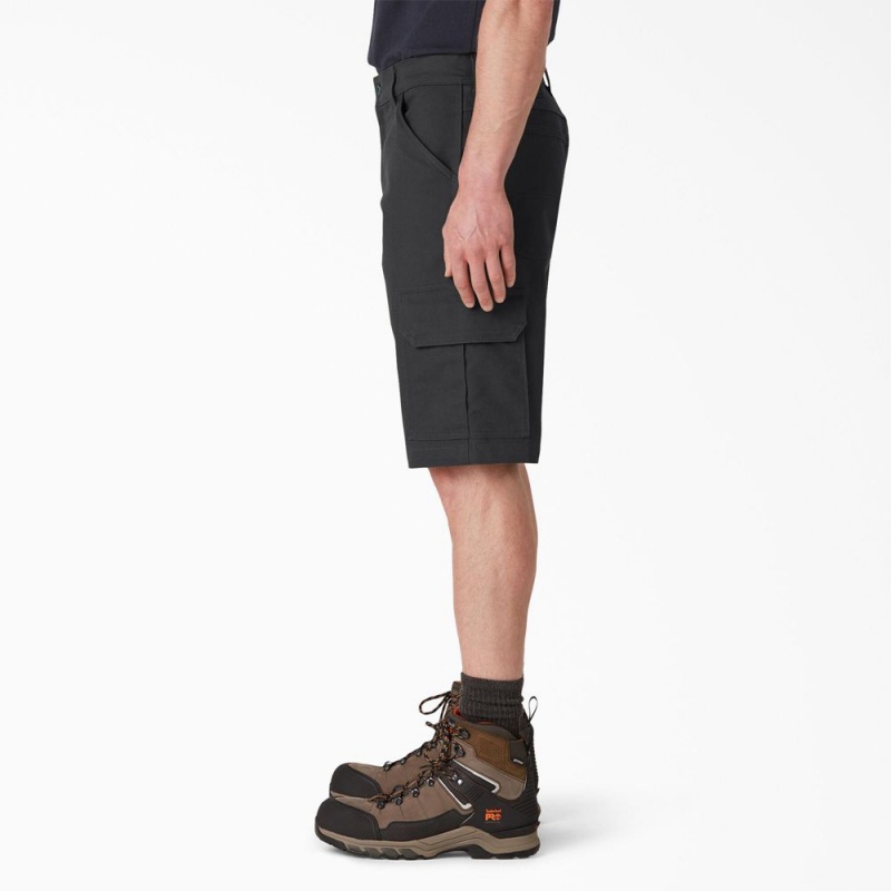 Black Dickies DuraTech Ranger Relaxed Fit Duck Men's Shorts | 937-LHNDZK