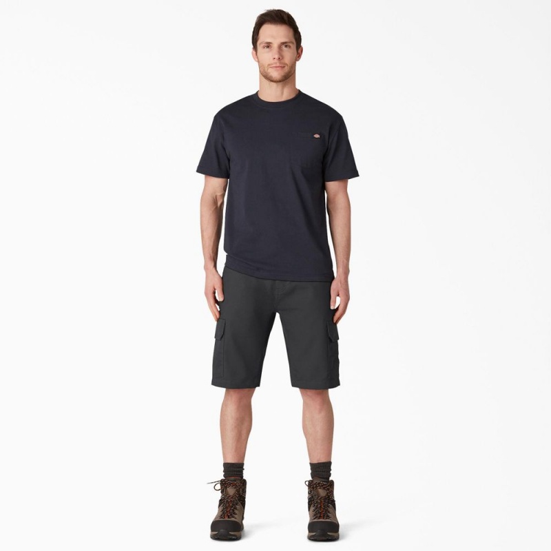 Black Dickies DuraTech Ranger Relaxed Fit Duck Men's Shorts | 937-LHNDZK