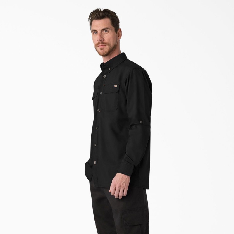 Black Dickies DuraTech Ranger Ripstop Men's Shirt | 684-OWTIYP