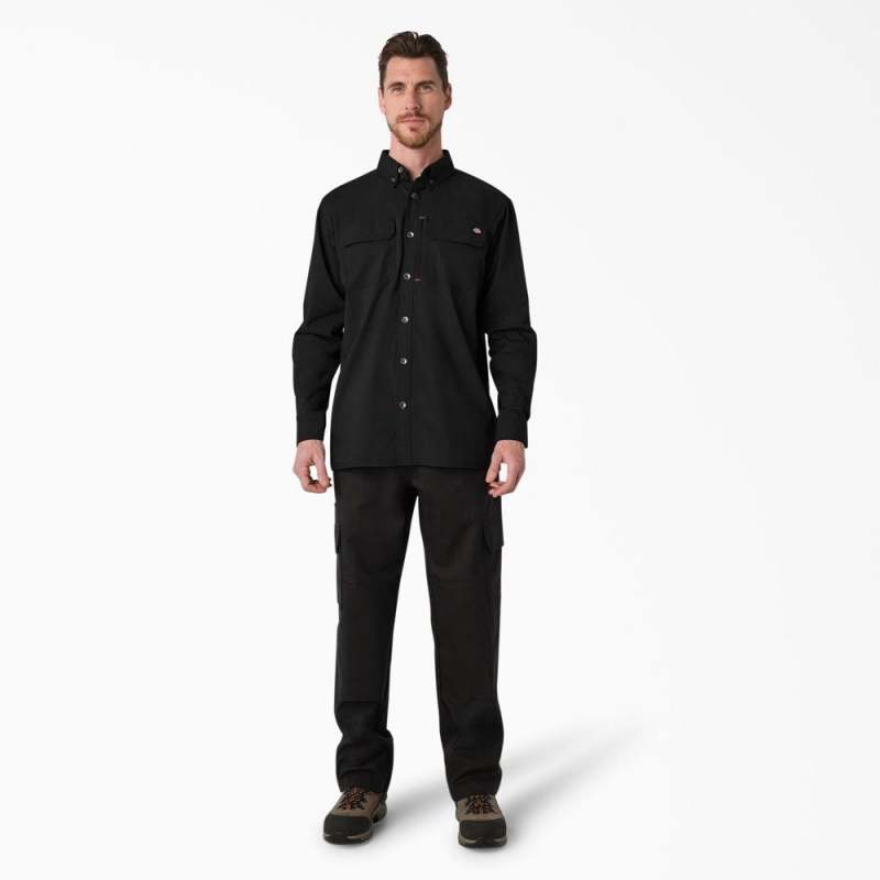 Black Dickies DuraTech Ranger Ripstop Men's Shirt | 684-OWTIYP