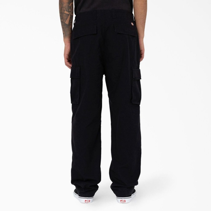 Black Dickies Eagle Bend Relaxed Fit Double Knee Men's Cargo Pants | 983-ALKFWZ