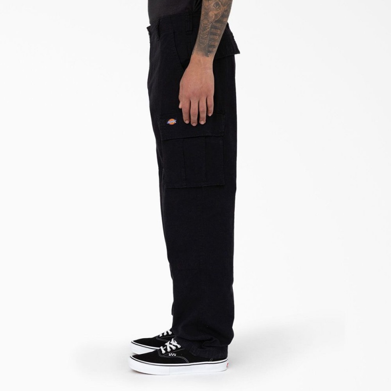 Black Dickies Eagle Bend Relaxed Fit Double Knee Men's Cargo Pants | 983-ALKFWZ