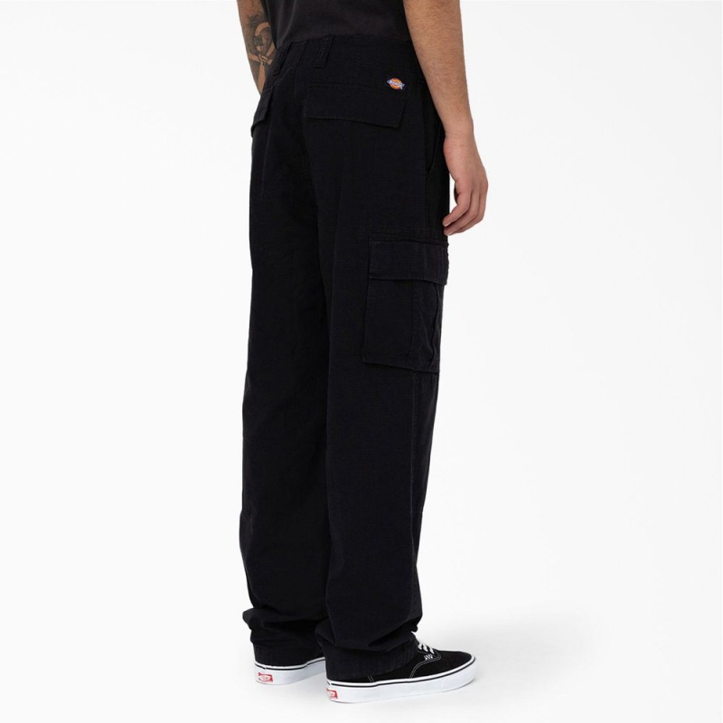 Black Dickies Eagle Bend Relaxed Fit Double Knee Men's Cargo Pants | 983-ALKFWZ