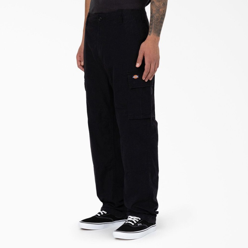 Black Dickies Eagle Bend Relaxed Fit Double Knee Men's Cargo Pants | 983-ALKFWZ