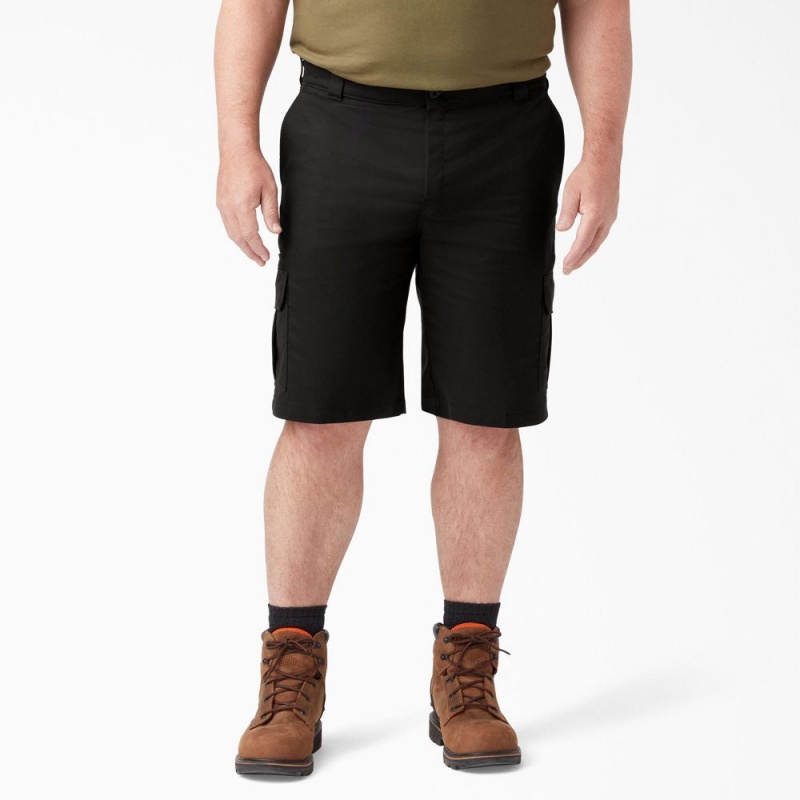 Black Dickies FLEX Cooling Active Waist Regular Fit Cargo Men's Shorts | 014-FZCTSI