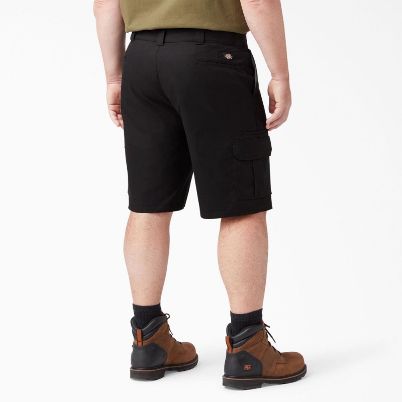 Black Dickies FLEX Cooling Active Waist Regular Fit Cargo Men's Shorts | 014-FZCTSI