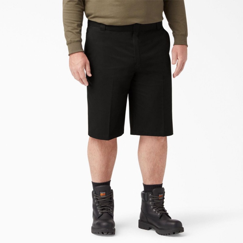 Black Dickies FLEX Cooling Active Waist Regular Fit Men's Shorts | 853-YXREPH