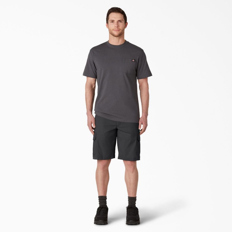 Black Dickies FLEX Cooling Regular Fit Cargo Men's Shorts | 250-XDAHFV