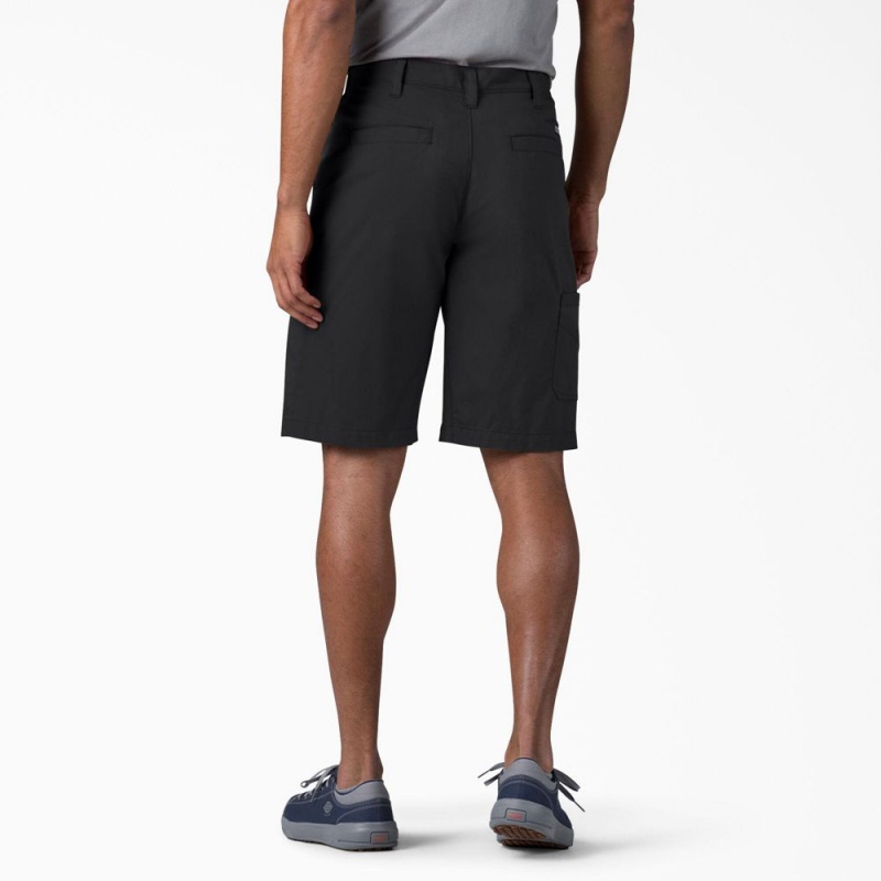 Black Dickies FLEX Cooling Regular Fit Utility Men's Shorts | 350-KLCFQS