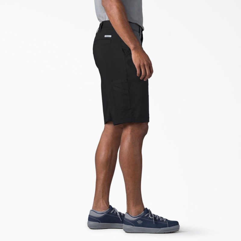 Black Dickies FLEX Cooling Regular Fit Utility Men's Shorts | 350-KLCFQS