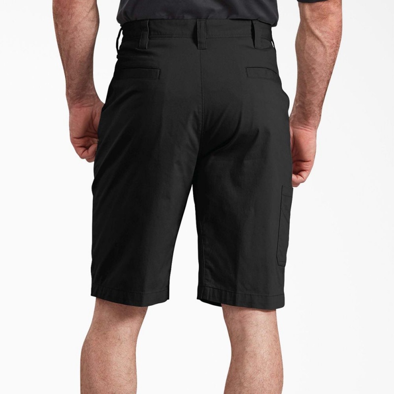 Black Dickies FLEX Cooling Regular Fit Utility Men's Shorts | 350-KLCFQS