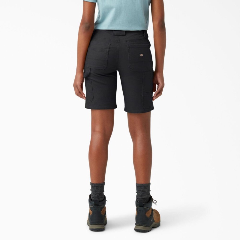 Black Dickies FLEX DuraTech Straight Fit Women's Shorts | 025-TYCOHW