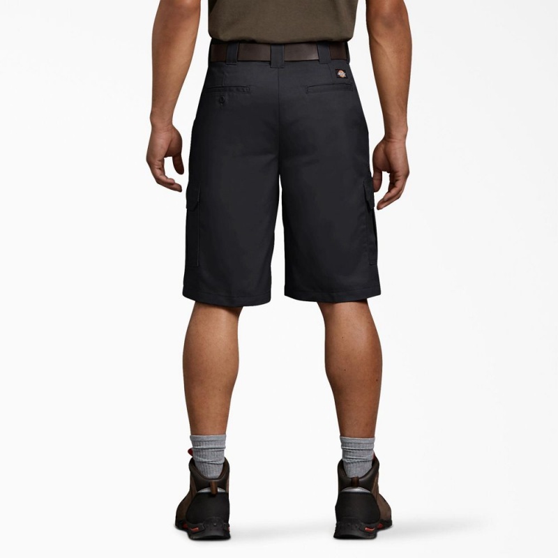 Black Dickies FLEX Regular Fit Cargo Men's Shorts | 264-KBIDZM