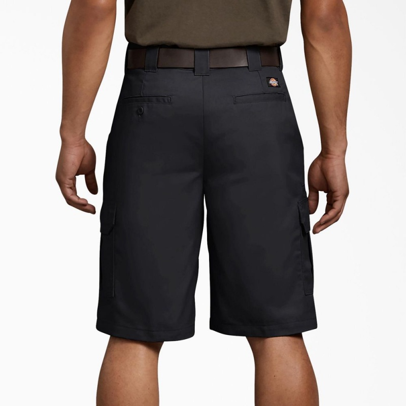 Black Dickies FLEX Regular Fit Cargo Men's Shorts | 264-KBIDZM