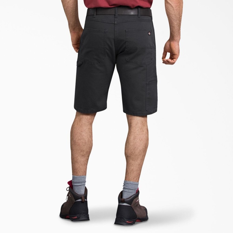 Black Dickies FLEX Regular Fit Duck Carpenter Men's Shorts | 930-TUEIZN