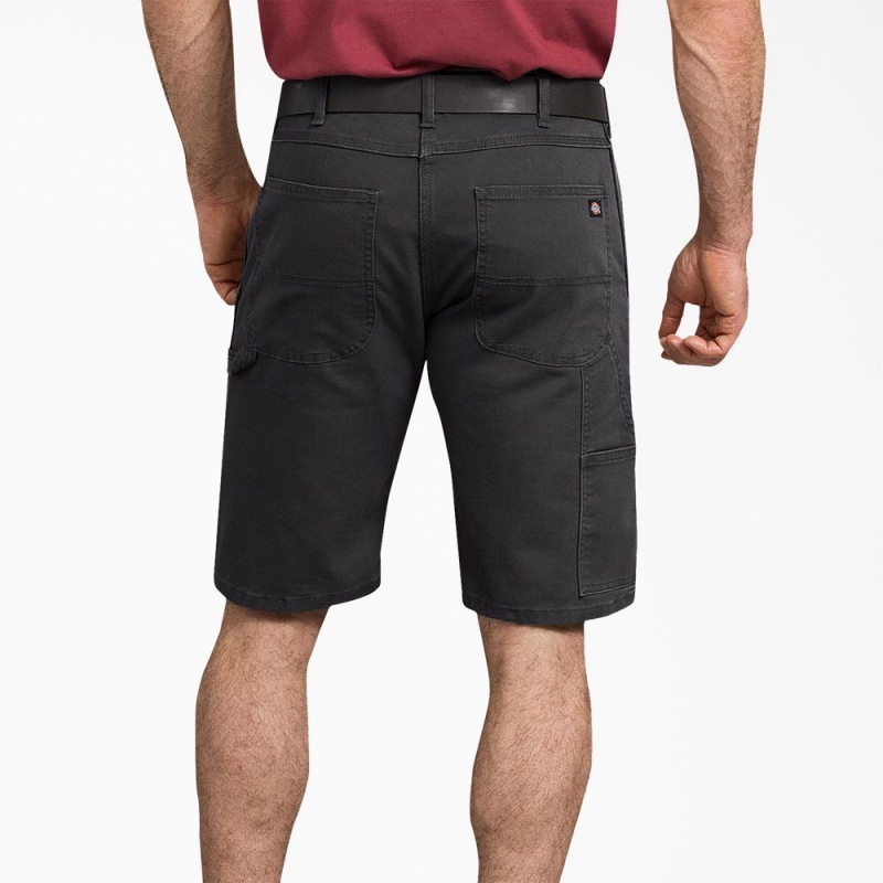 Black Dickies FLEX Regular Fit Duck Carpenter Men's Shorts | 930-TUEIZN