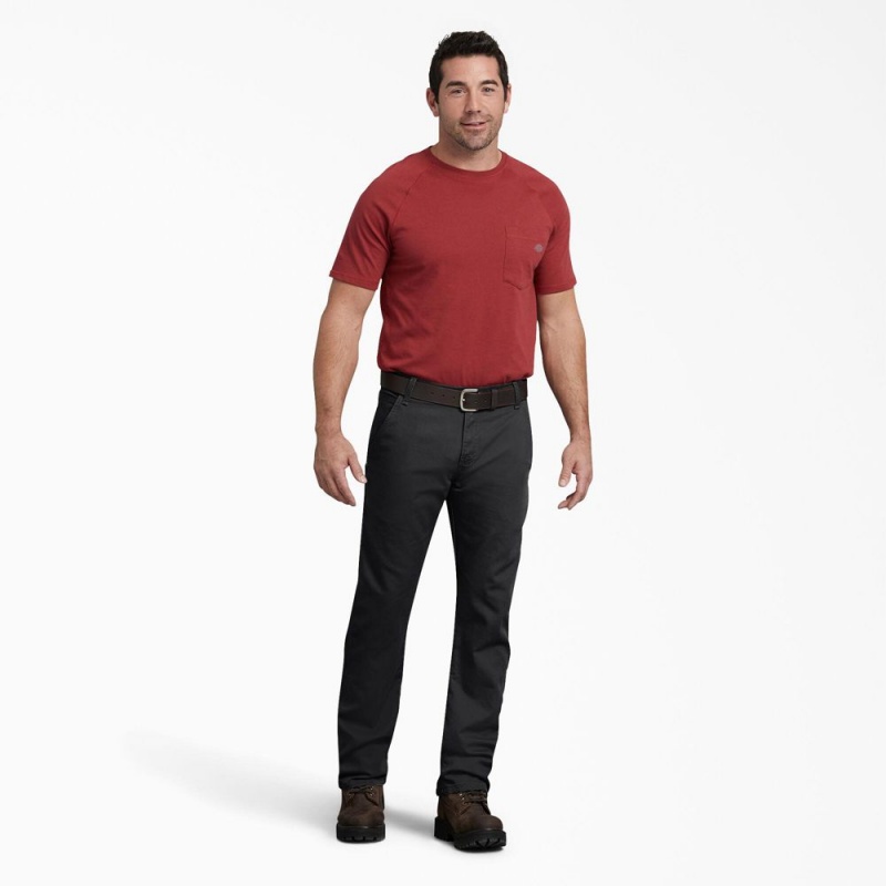 Black Dickies FLEX Regular Fit Duck Carpenter Men's Pants | 169-CNPIGR