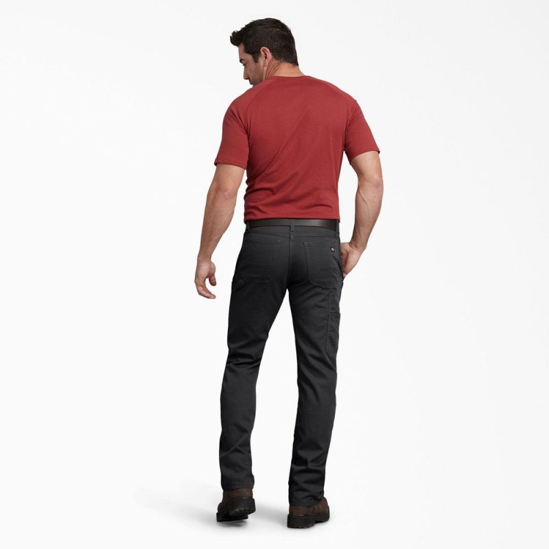 Black Dickies FLEX Regular Fit Duck Carpenter Men's Pants | 169-CNPIGR