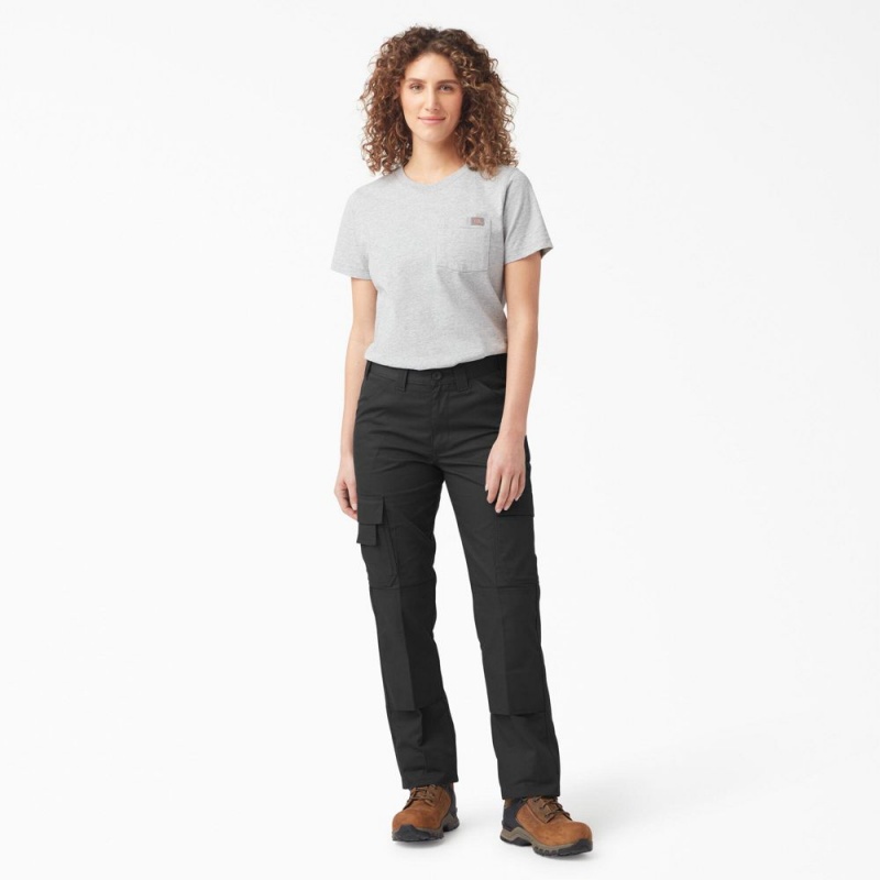 Black Dickies FLEX Regular Fit Women's Cargo Pants | 720-HMJIRO