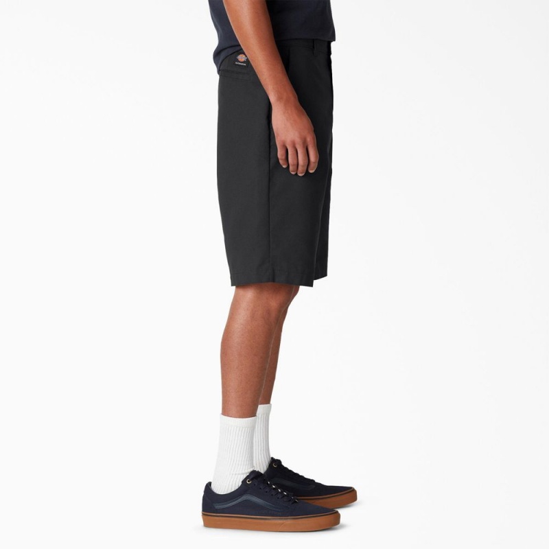 Black Dickies FLEX Skateboarding Slim Fit Men's Shorts | 051-TBAQLR