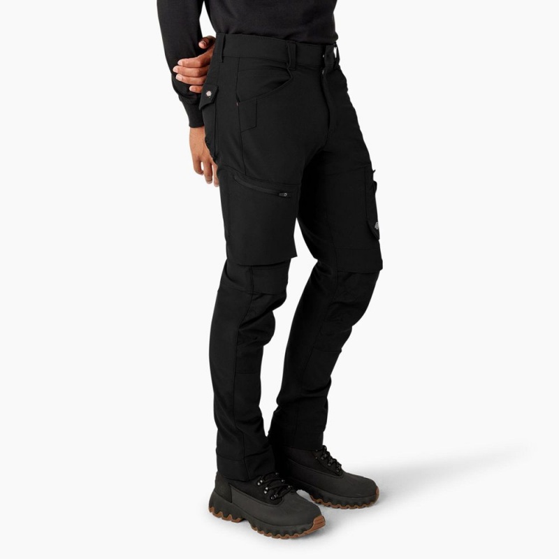 Black Dickies FLEX Slim Fit Double Knee Tapered Men's Pants | 832-GWKOUF