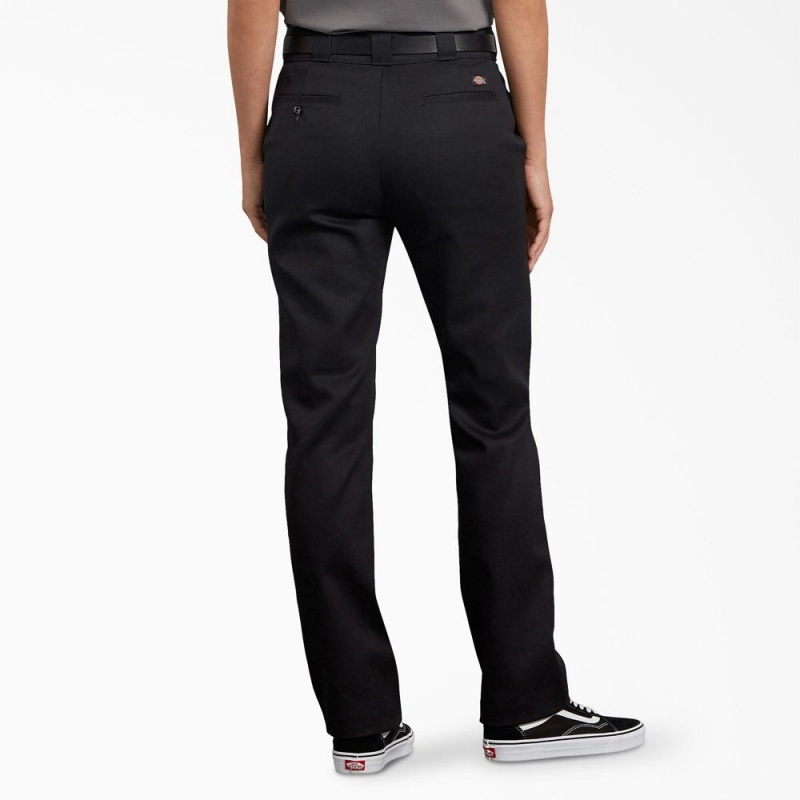 Black Dickies FLEX Slim Fit Women's Pants | 372-LQEIMC