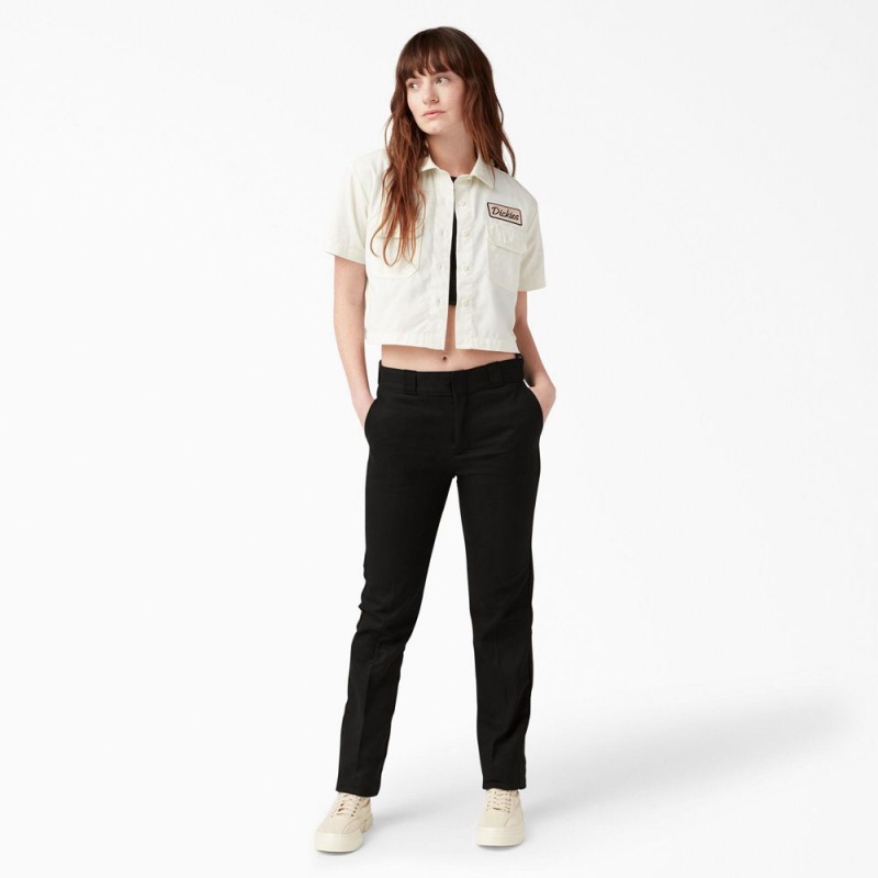 Black Dickies FLEX Slim Fit Women's Pants | 372-LQEIMC