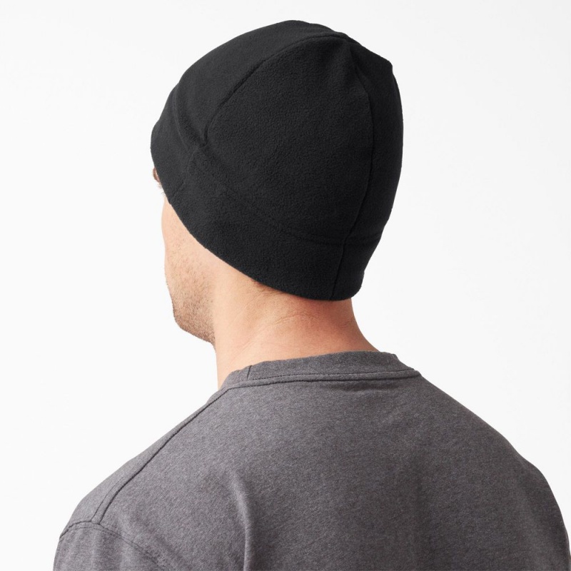 Black Dickies Fleece Men's Beanie | 245-XYPKZD