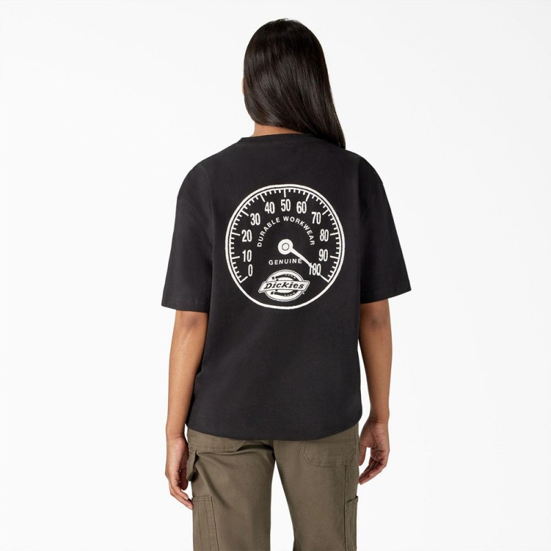 Black Dickies Full Throttle Heavyweight Women's T-Shirt | 671-SXTRWI