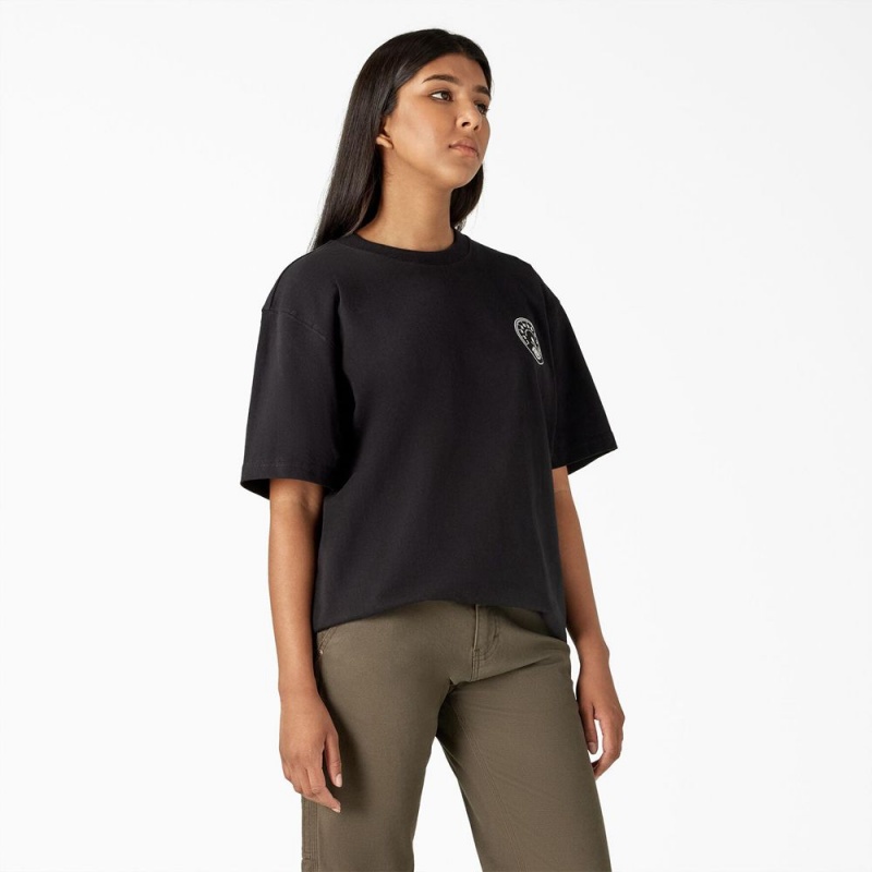 Black Dickies Full Throttle Heavyweight Women's T-Shirt | 671-SXTRWI