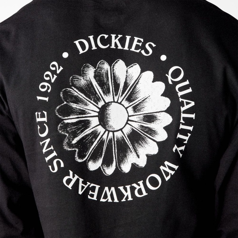 Black Dickies Garden Plain Graphic Long Sleeve Men's T-Shirt | 714-IJXQUH