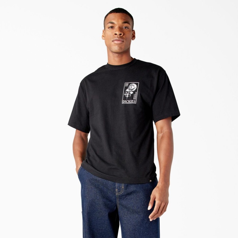 Black Dickies Garden Plain Graphic Men's T-Shirt | 895-LEIWGA